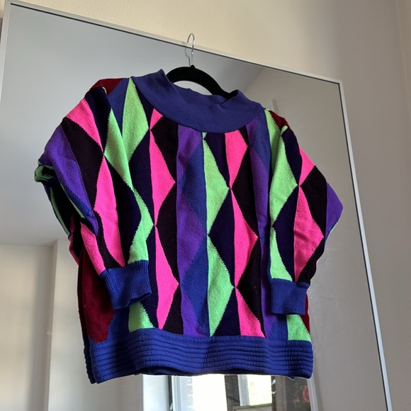Versace Sweaters - Vintage Gianni Versace 80s geometric sweater
